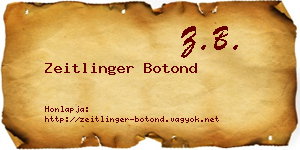 Zeitlinger Botond névjegykártya